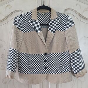 Etro Vintage Stylish Checkered Women's Jacket Sz 44 IT